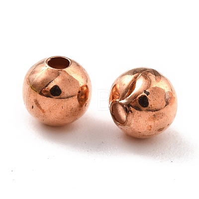 Round Rack Plating & Long-Lasting Plated Brass Beads KK-P030-04RG-NF-1