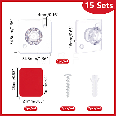 AHADERMAKER 15 Sets Acrylic Diamond Hook Hangers for Jewelry Necklace FIND-GA0003-46-1