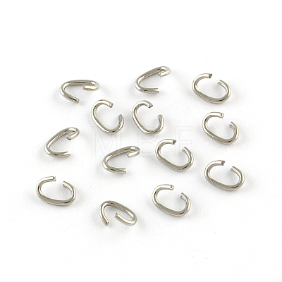 Oval 304 Stainless Steel Open Jump Rings STAS-R067-01-1