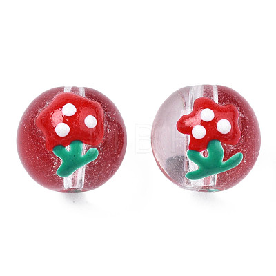 Transparent Glass Enamel Beads GLAA-N049-028-1