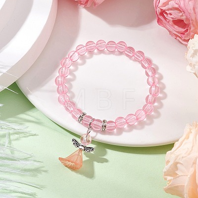 Transparent Plastic Beaded Stretch Bracelets for Children BJEW-JB11507-1