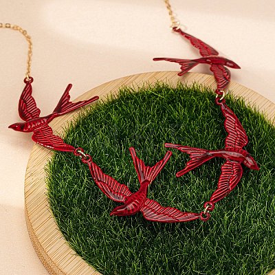 Alloy Enamel Link Chain Necklaces WG1FAB4-01-1