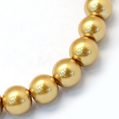 Baking Painted Pearlized Glass Pearl Round Bead Strands HY-Q003-12mm-08-1