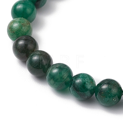 Natural Fuchsite Round Beaded Bracelets for Men Women BJEW-TA00612-1