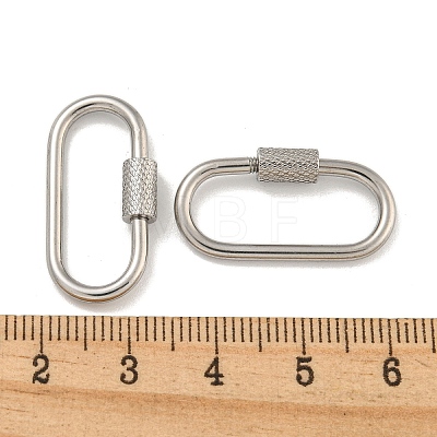 304 Stainless Steel Screw Carabiner Lock Charms STAS-C092-04E-P-1
