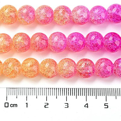 Spray Painted Crackle Glass Beads Strands DGLA-C002-8mm-09-1