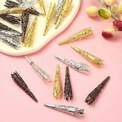 50Pcs 4 Colors Iron Bead Caps IFIN-YW0003-16-1
