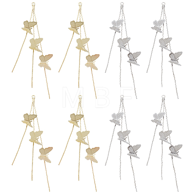 8Pcs 2 Colors Brass Chain Tassel Big Pendants KK-ME0003-55-1