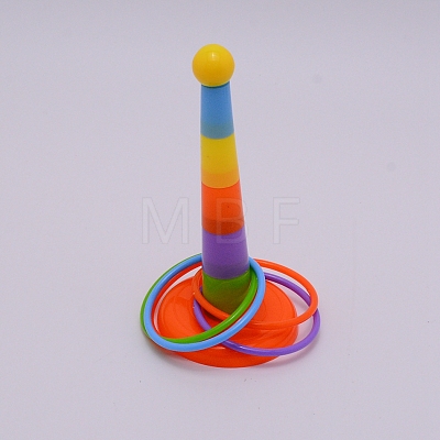 Plastic Stacking Color Ring Parrot Toy AJEW-WH0168-12-1