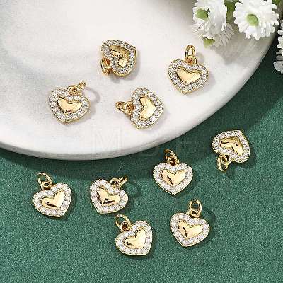 SHEGRACE Valentine's Day Brass Clear Cubic Zirconia Charms XGRQ3P270-571G-1