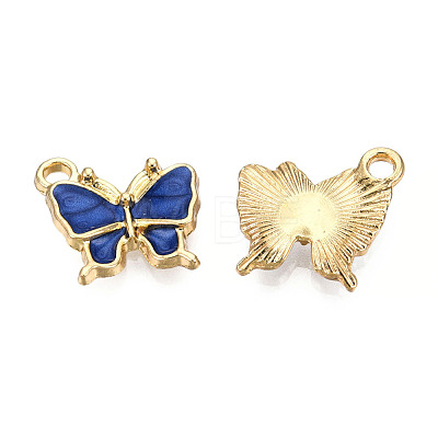 Light Gold Plated Alloy Charms X-ENAM-T009-03B-1