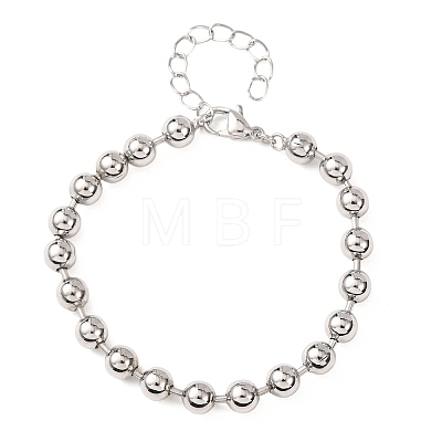 Brass Ball Link Chain Bracelets for Women BJEW-H640-02A-P-1