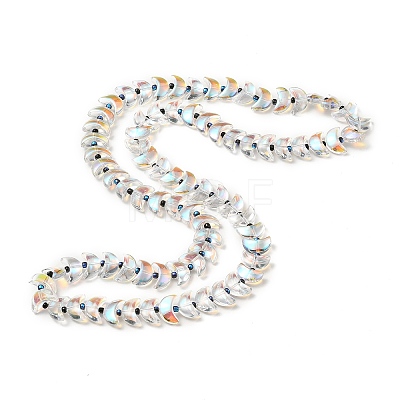 Transparent Electroplate Glass Beads Strands X-EGLA-E030-01O-1