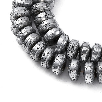 Electroplated Natural Lava Rock Beads Strands G-A256-E01-01G-1