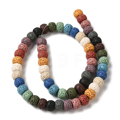 Natural Lava Rock Dyed Beads Strands G-Z036-A01-19-1