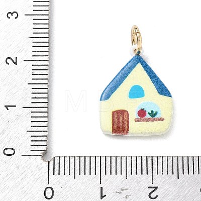 Printed Brass Pendants KK-CBA109E-09-1