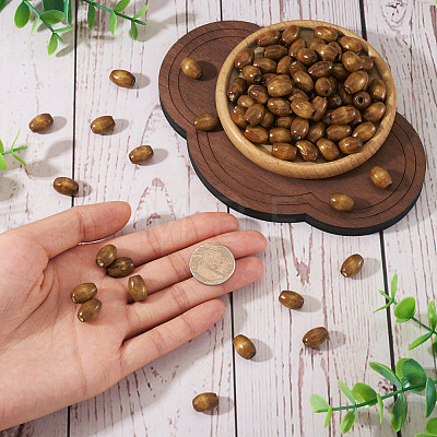 Spray Painted Natural Maple Wood Beads X-CD-TAC0003-01B-1