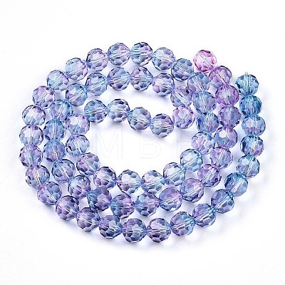 Baking Paint Transparent Glass Beads Strands DGLA-A035-T8mm-A06-1