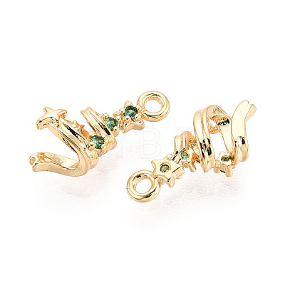 Brass Micro Pave Cubic Zirconia Charms KK-N263-140A-G-1