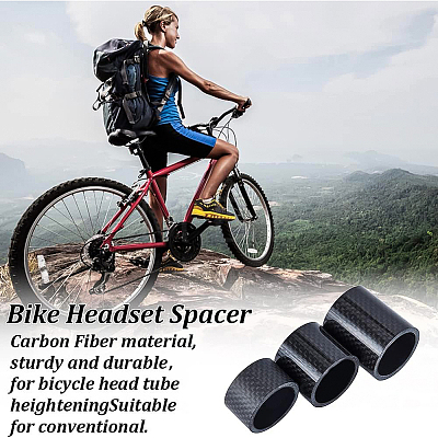3Pcs 3 Style Carbon Fiber Bicycle Front Fork Washers AJEW-BC0003-52-1