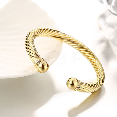 Exquisite Brass Cuff Bangles Torque Bangles For Women BJEW-BB14488-1