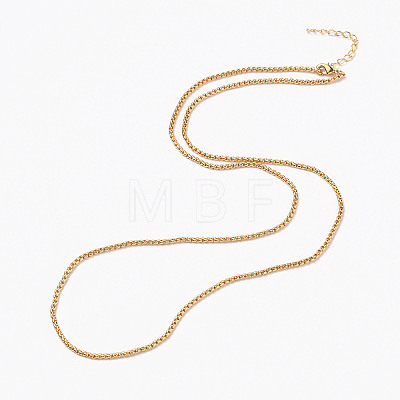 Rack Plating Brass Box Chain Necklaces NJEW-H206-03G-01-1