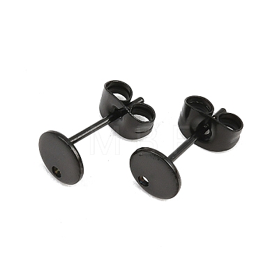 Ion Plating(IP) 304 Stainless Steel Stud Earring Findings STAS-P198-25-6mm-B-1
