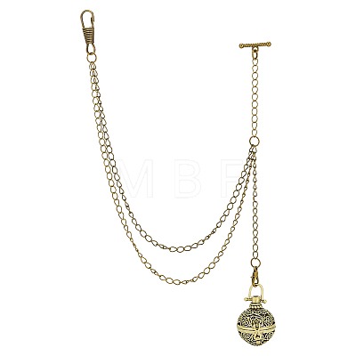 Brass Empty Bead Cage Pendant Decorations HJEW-PH02506-1