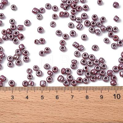 6/0 Opaque Colors Lustered Round Glass Seed Beads X-SEED-A012-4mm-126-1