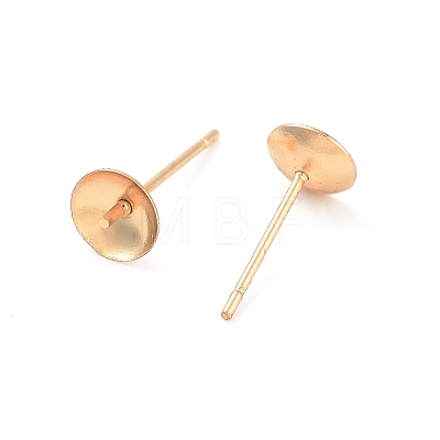 304 Stainless Steel Post Stud Earring Settings For Half Drilled Beads STAS-H558-06G-1
