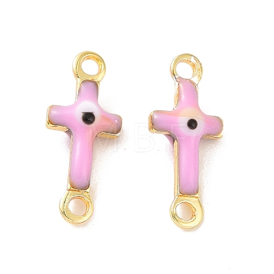 Brass Enamel Connector Charms KK-J302-08G-01-1