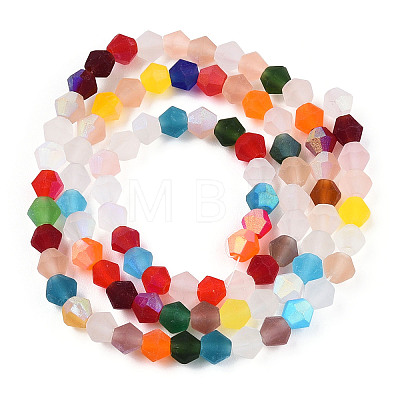 Imitate Austrian Crystal Bicone Frosted Glass Beads Strands GLAA-F029-TM3mm-A29-1