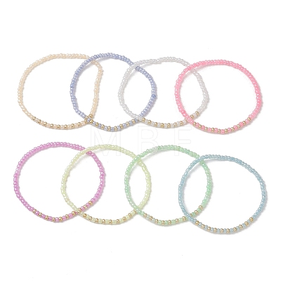 8Pcs Glass Seed Bead Stretch Bracelets for Women BJEW-JB13375-1