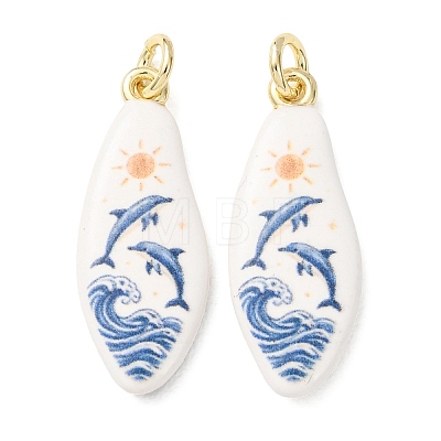 Printed Brass Pendants KK-CBA3895-02A-G-1