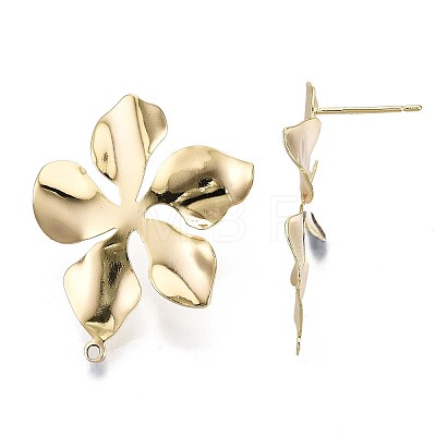 Brass Stud Earring Findings X-KK-T056-24G-NF-1