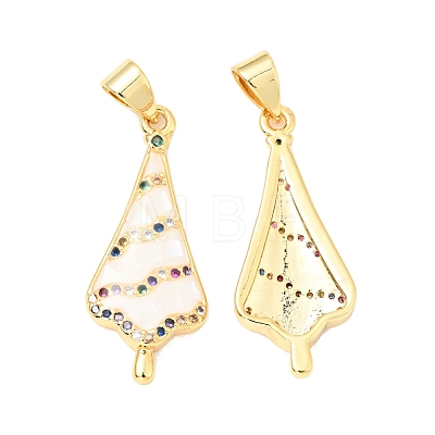 Brass Micro Pave Colorful Cubic Zirconia Pendants KK-G430-01G-04-1