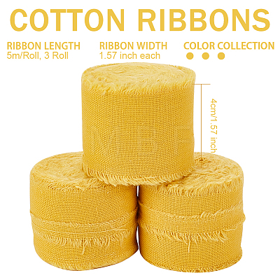 Cotton Rustic Frayed Edge Ribbon OCOR-WH0071-029F-1