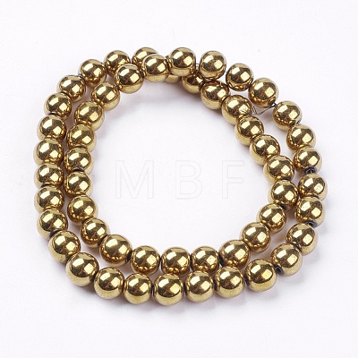 Non-magnetic Synthetic Hematite Beads Strands G-S096-8mm-M-1