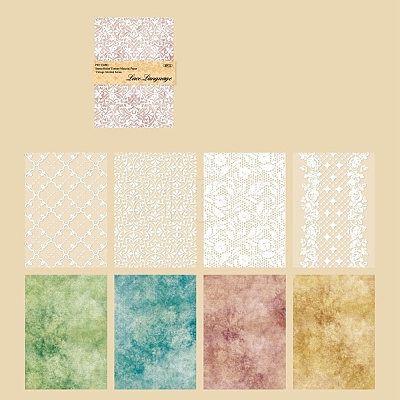 Translucent Parchment Paper Textured Scrapbook Paper Pads Sets DIY-H170-02F-1