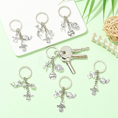 9Pcs 3 Style Sports Alloy Keychains KEYC-YW00249-1