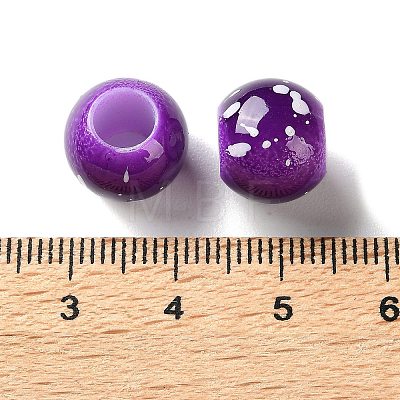 Spray Painted ABS Plastic European Beads KY-G033-01B-07-1