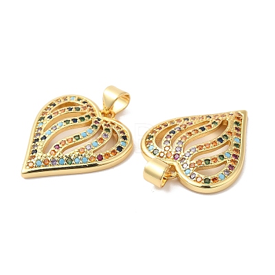 Real 16K Gold Plated Brass Micro Pave Colorful Cubic Zirconia Pendants ZIRC-L103-027G-02-1