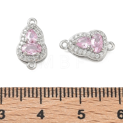 Brass Micro Pave Cubic Zirconia Links Connector Charms KK-K351-77P-05-1
