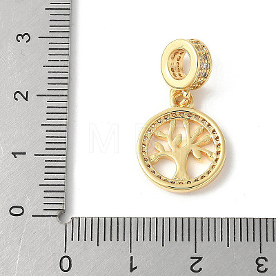 Brass Micro Pave Cubic Zirconia European Dangle Charms ZIRC-I071-22G-01-1