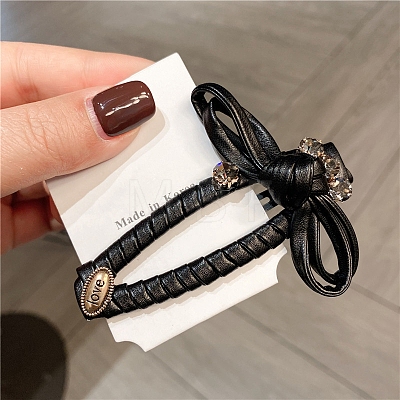 PU Leather Snap Hair Clips for Women Girl PW-WG3A87F-01-1