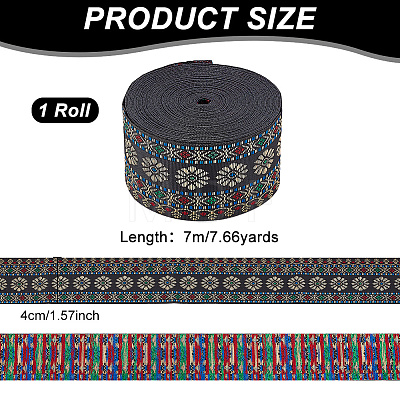 7M Flat Ethnic Style Polyester Ribbons SRIB-WH0011-099-1