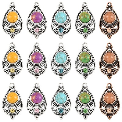 Bohemian Dyed Synthetic Turquoise Pendants LS-FIND-YWC0003-02AB-01-1