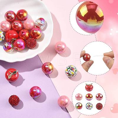 DIY Acrylic and Pave Disco Ball Beads Findings Kits DIY-FS0010-56A-1