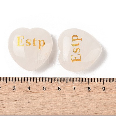 Natural Quartz Crystal Heart Engraving MBTI Figurines Statues for Home Office Desk Decorations G-K353-05J-1