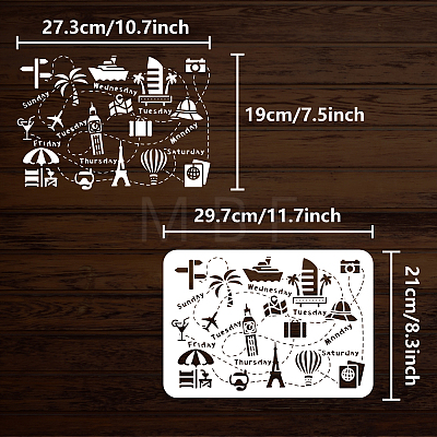 Plastic Drawing Painting Stencils Templates DIY-WH0396-483-1